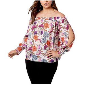 INC International Concepts Plus Size Off-The-Shoulder Blouse, Size 1X $79.50